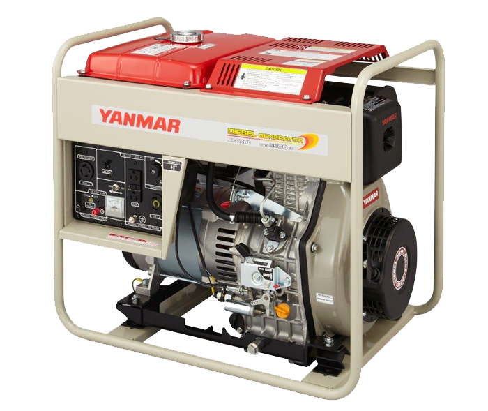 Yanmar diesel generator on white background