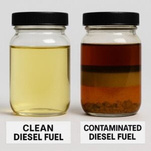 Clean diesel fuel vs contaminated diesel fuel